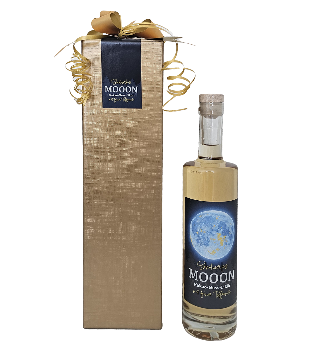 „Mooon“ Kakao-Nusslikör 0,5 l mit Geschenkverpackung